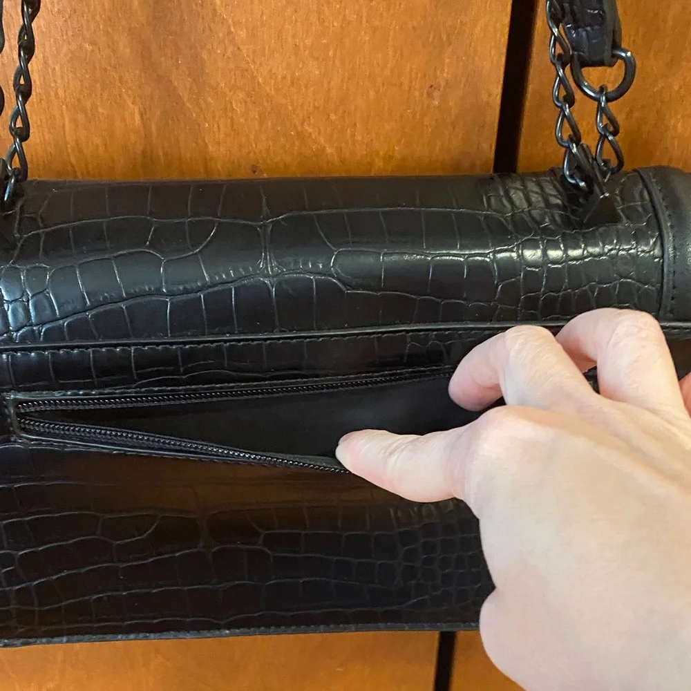 Call-it-Spring Black Croc-Embossed Women's Bag - Picture 7 of 14